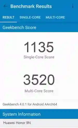 Huawei Honor 9N GeekBench 4 ����������