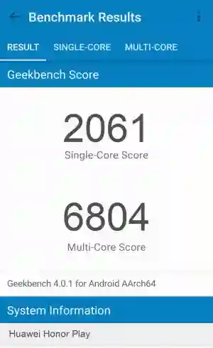 Huawei Honor Play GeekBench 4 ����������