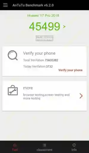Результат Huawei Y7 Pro 2018 в тесте Antutu Результат Huawei Y7 Pro 2018 в тесте Antutu