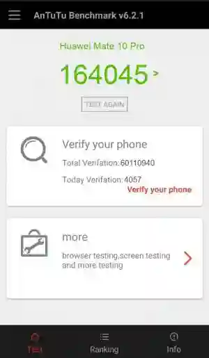 ��������� Huawei Mate 10 Pro � ����� Antutu