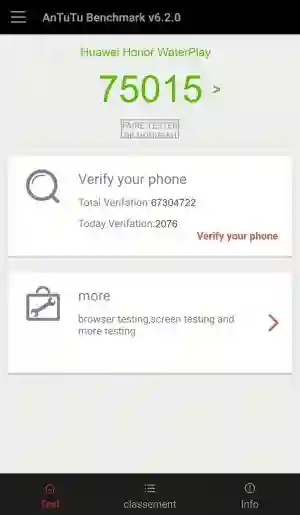Результат Huawei Honor WaterPlay в тесте Antutu Результат Huawei Honor WaterPlay в тесте Antutu