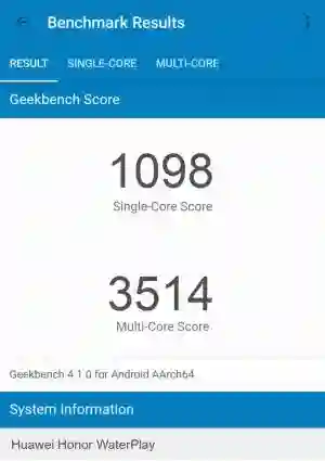 Huawei Honor WaterPlay GeekBench 4 ����������