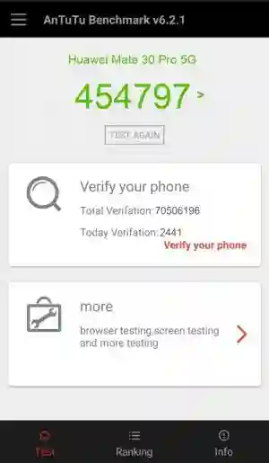 Результат Huawei Mate 30 Pro 5G в тесте Antutu Результат Huawei Mate 30 Pro 5G в тесте Antutu