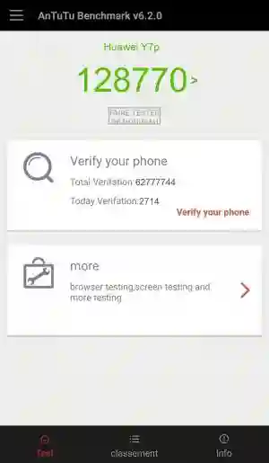 Результат Huawei Y7p в тесте Antutu Результат Huawei Y7p в тесте Antutu
