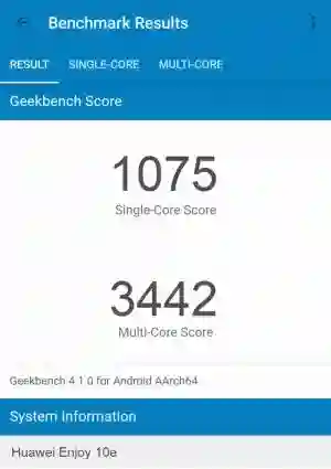 Huawei Enjoy 10e GeekBench 4 ����������
