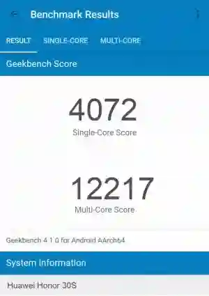 Huawei Honor 30S GeekBench 4 ����������