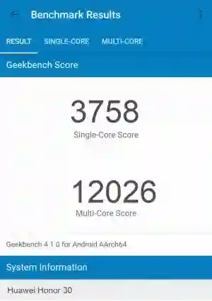 Huawei Honor 30 GeekBench 4 ����������