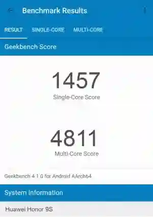 Huawei Honor 9S GeekBench 4 ����������