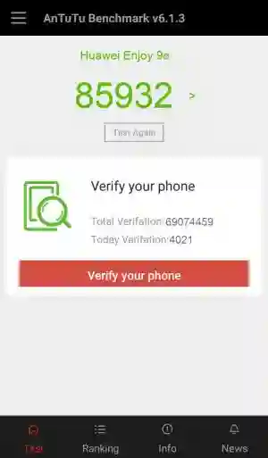 Huawei Enjoy 9e Antutu v7 ����������