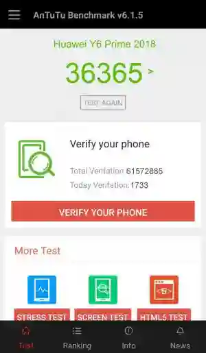 Результат Huawei Y6 Prime 2018 в тесте Antutu Результат Huawei Y6 Prime 2018 в тесте Antutu