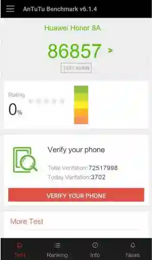 Huawei Honor 8A Antutu v7 ����������