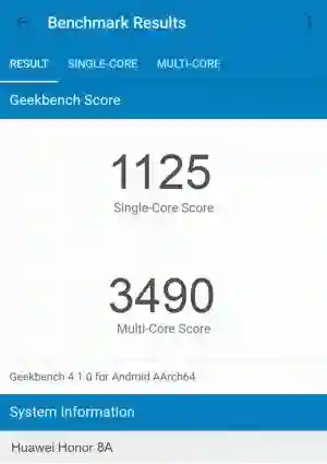 Huawei Honor 8A GeekBench 4 ����������