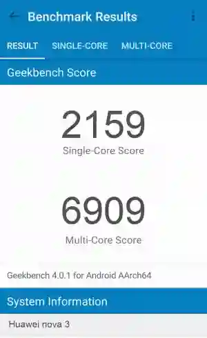 Huawei nova 3 GeekBench 4 ����������