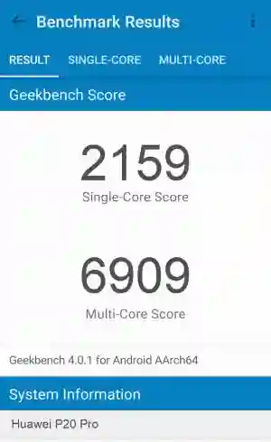 Huawei P20 Pro GeekBench 4 ����������