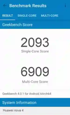 Huawei nova 4 GeekBench 4 ����������