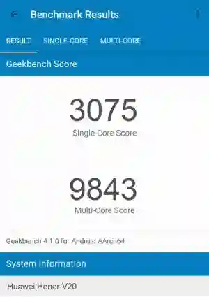 Huawei Honor V20 GeekBench 4 ����������