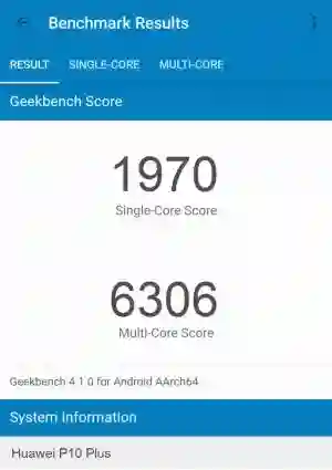 Huawei P10 Plus GeekBench 4 ����������