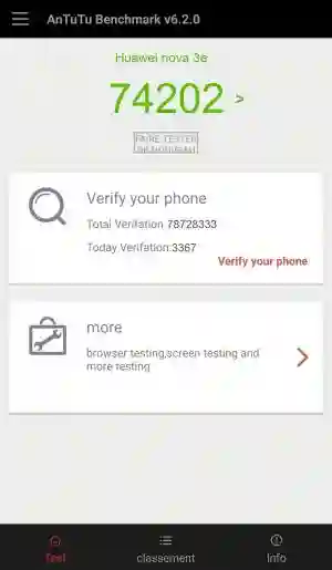 Huawei nova 3e Antutu v7 ����������