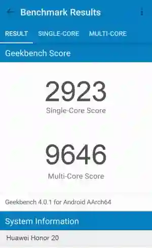 Huawei Honor 20 GeekBench 4 ����������
