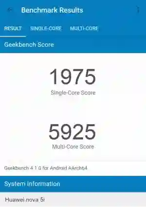 Huawei nova 5i GeekBench 4 ����������
