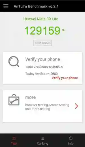 ��������� Huawei Mate 30 Lite � ����� Antutu