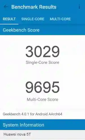 Huawei nova 5T GeekBench 4 ����������