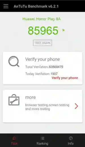 ��������� Huawei Honor Play 8A � ����� Antutu