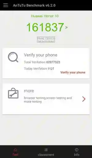 Результат Huawei Honor 10 в тесте Antutu Результат Huawei Honor 10 в тесте Antutu