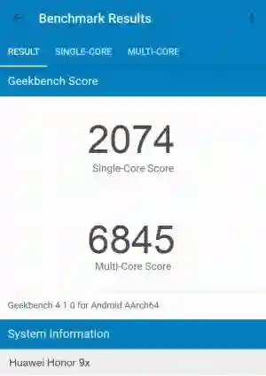 Huawei Honor 9x GeekBench 4 ����������
