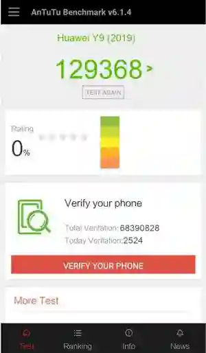 Huawei Y9 (2019) Antutu v7 ����������