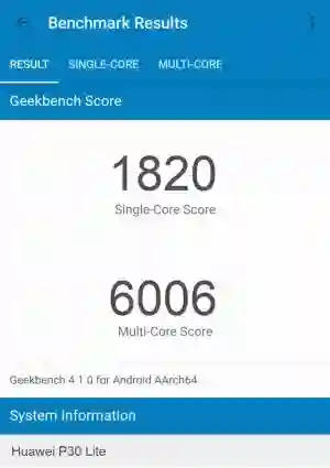 Huawei P30 Lite GeekBench 4 ����������