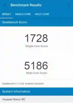 Huawei Honor 8C GeekBench 4 ����������